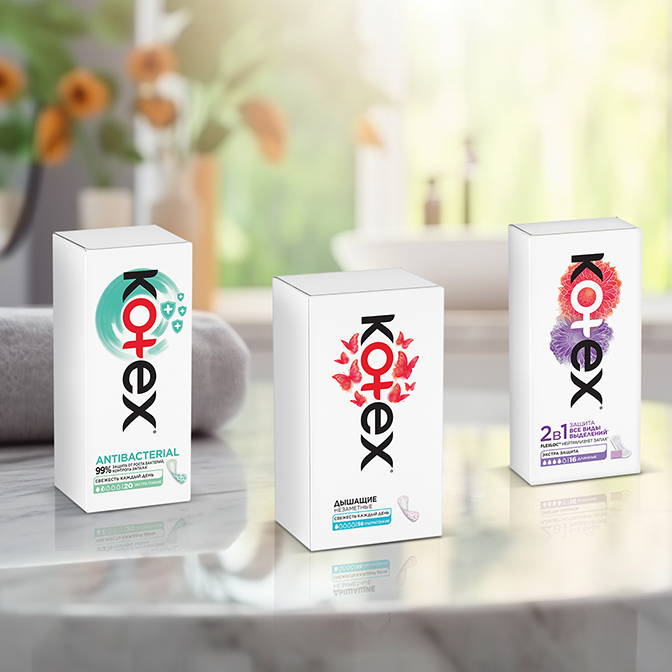 Бардык күндөлүк көөктөр Kotex®